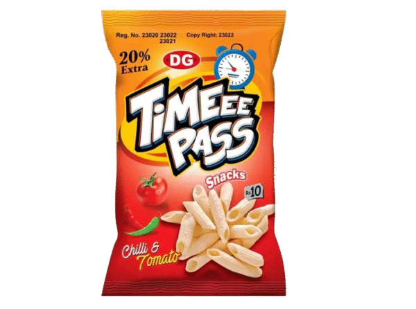 Timeee Pass Snacks – Chilli & Tomato Munch (Rs. 10)